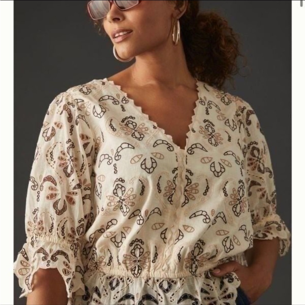 Anthropologie eyelet blouse
